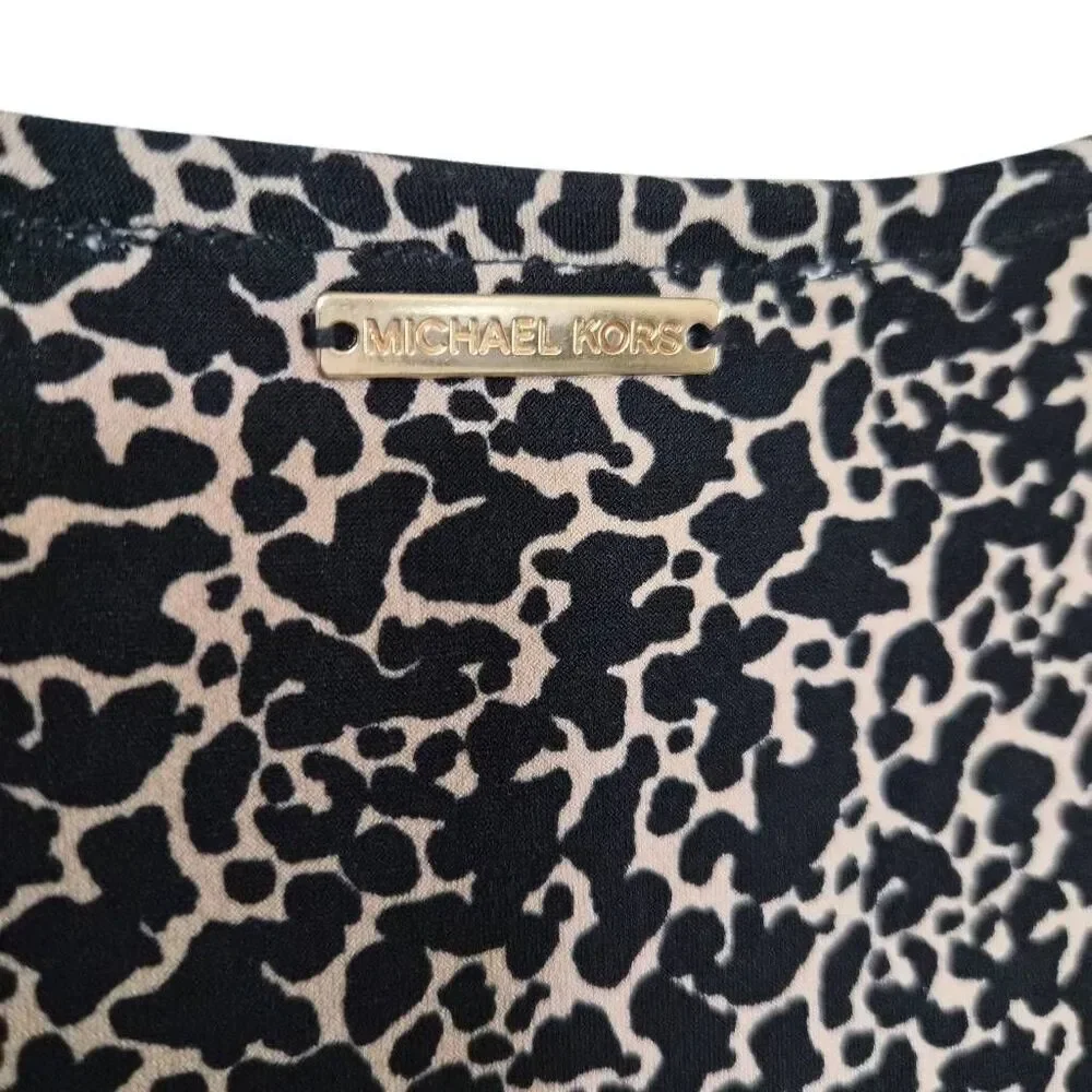 Michael Kors Animal Print Short Sleeves Wrap Mini dress Size XL